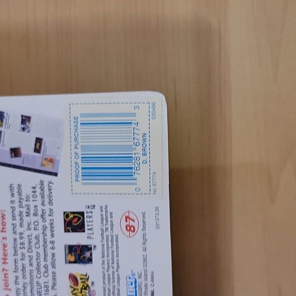 NFL Dave Brown 1996 Edition Starting Lineup Football Brand New - Picture 4 of 4